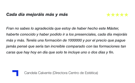 Testimonio Dermocosmética y Suplementación