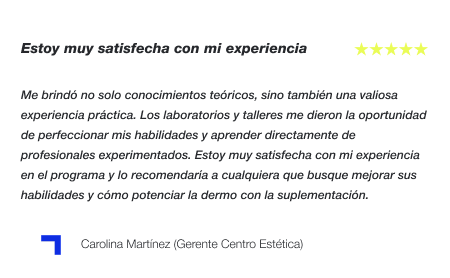 Testimonio Dermocosmética y Suplementación